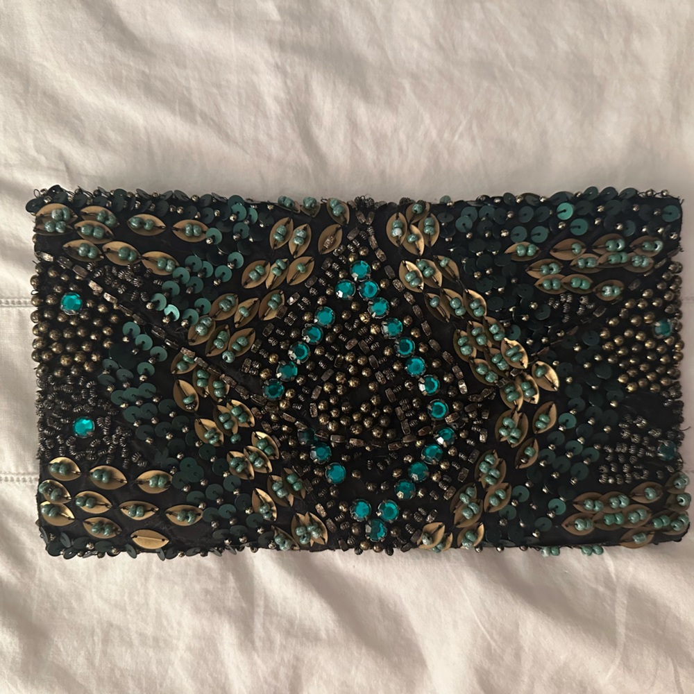 Zara Embellished Envelope Clutch Bag